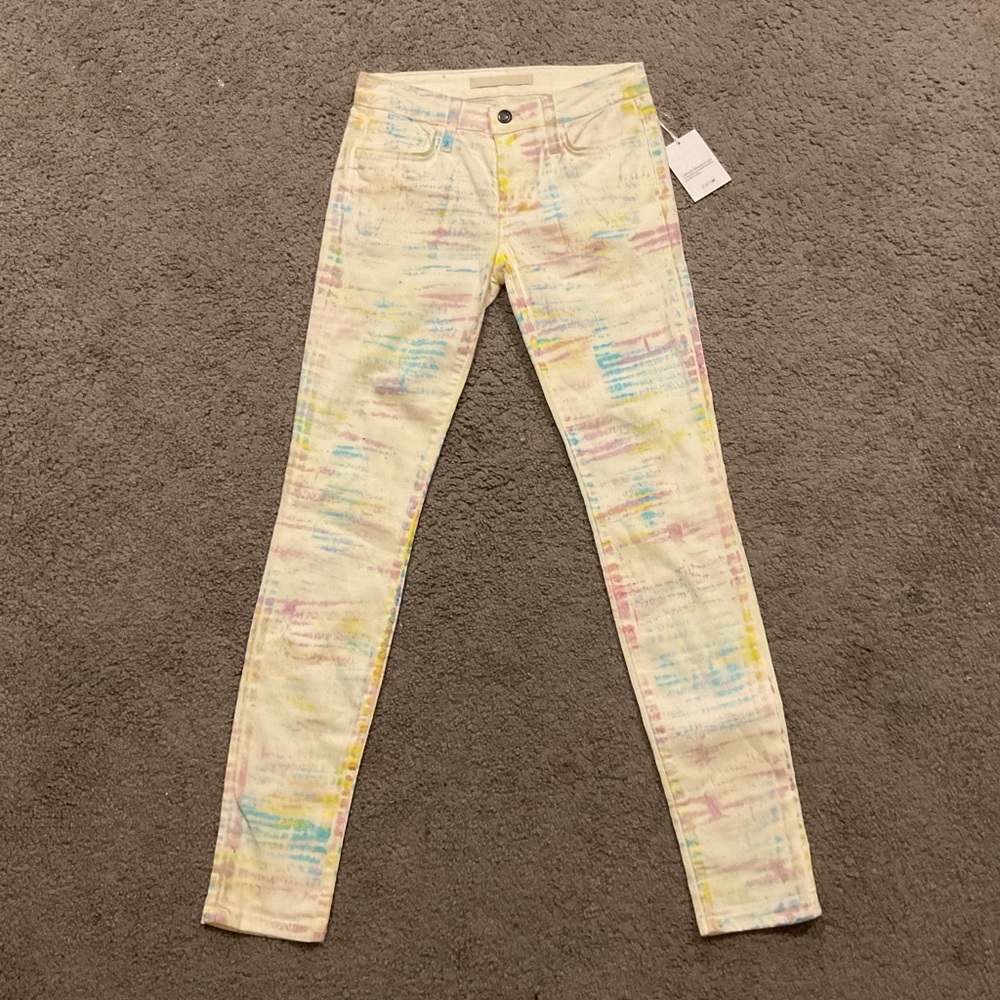 NWT Joe’s Jeans Multi Pastel White Skinny Ankle Jeans Dress Pants Y2K Vintage 25